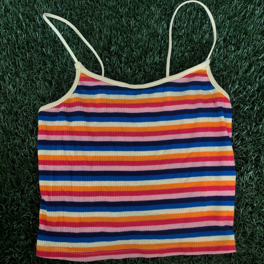 PS Basics by PacSun colorful stripped crop top